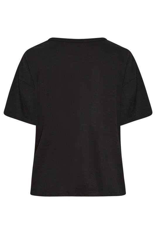 YOURS Plus Size Black Step Hem T-Shirt | Yours Clothing 7