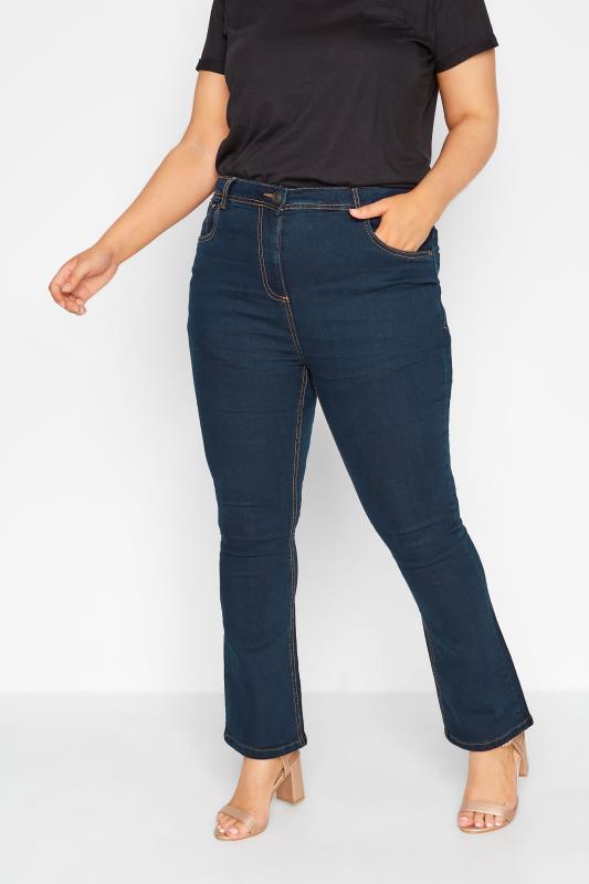 Open Zichtbaar Ruilhandel Bootcut Jeans in große Größen für Damen | Yours Clothing