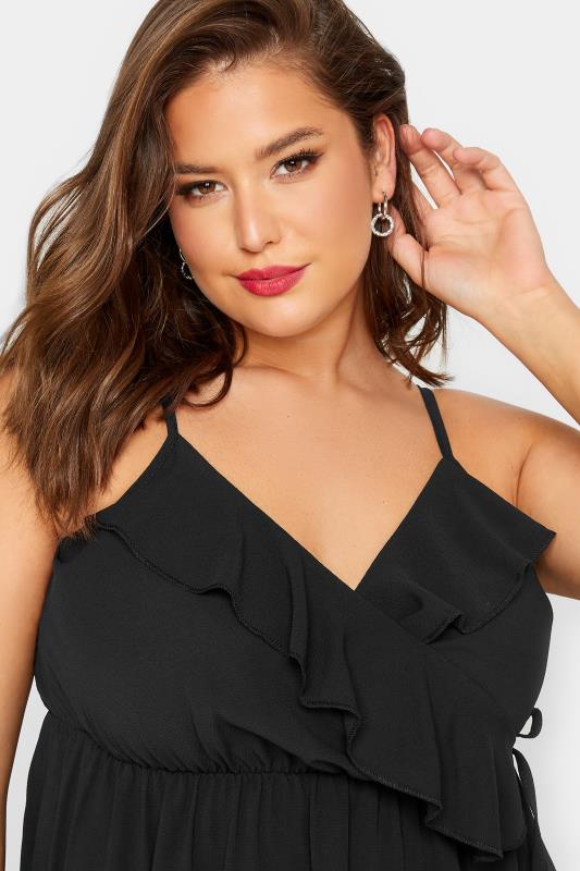 LIMITED COLLECTION Plus Size Black Wrap Cami Vest Top | Yours Clothing 4