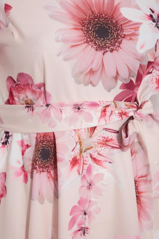 YOURS LONDON Curve Pink Floral Print Midi Skater Dress_S.jpg