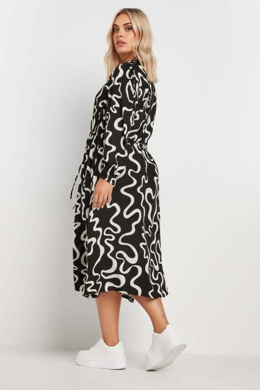 YOURS Plus Size Black Swirl Print Shirt Dress | Yours Clothing 3