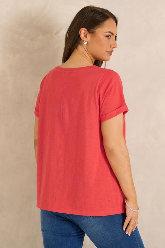 EVANS 2 Pack Plus Size Red & Navy Blue Cotton T-Shirts | Evans 5