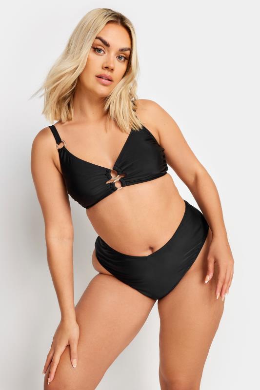 Black bikini top plus size online