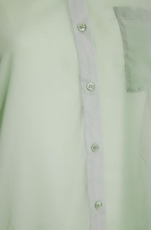 YOURS LONDON Curve Sage Green Pleated Sleeve Chiffon Shirt_S.jpg