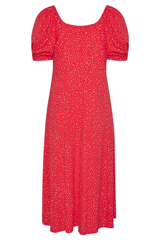 Plus Size Red Spot Print Sweetheart Midaxi Dress | Yours Clothing  7