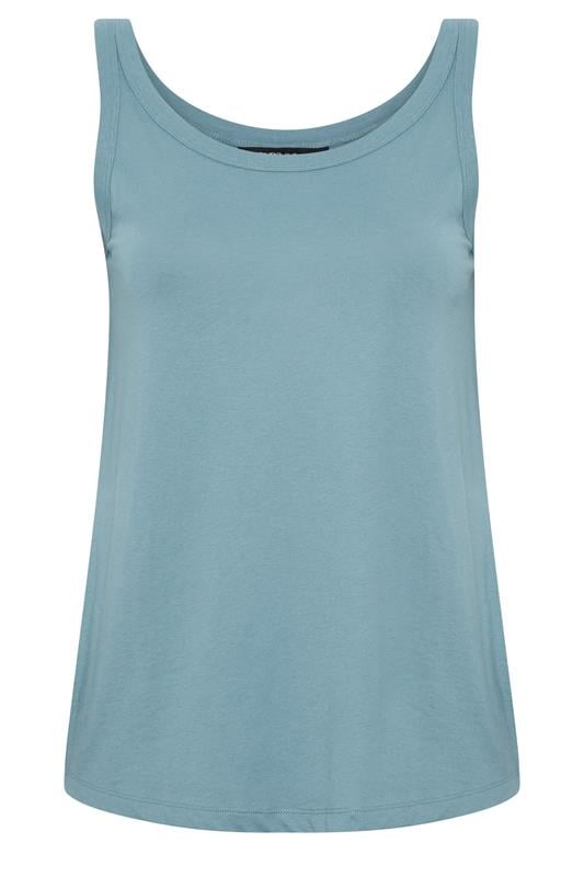 YOURS Plus Size Light Blue Core Basic Vest Top | Yours Clothing 5