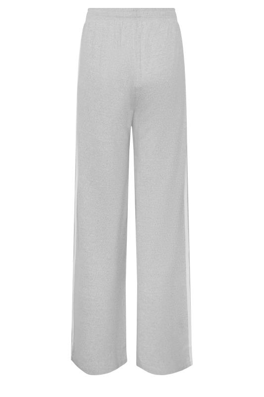 LTS Tall Light Grey Soft Touch Wide Leg Stripe Trousers | Long Tall Sally  7