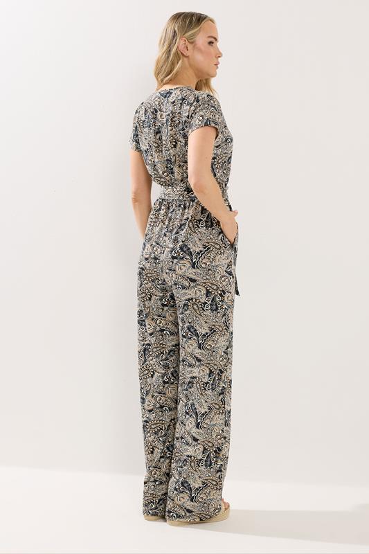 LTS Tall Women's Black Paisley Wrap Jumpsuit | Long Tall Sally 3