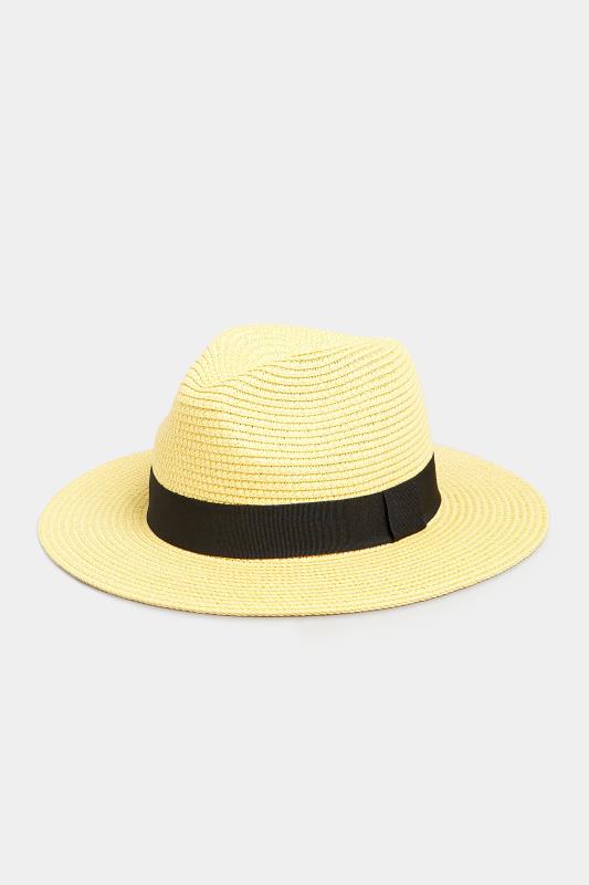 Yellow Straw Fedora Hat | Yours Clothing  3