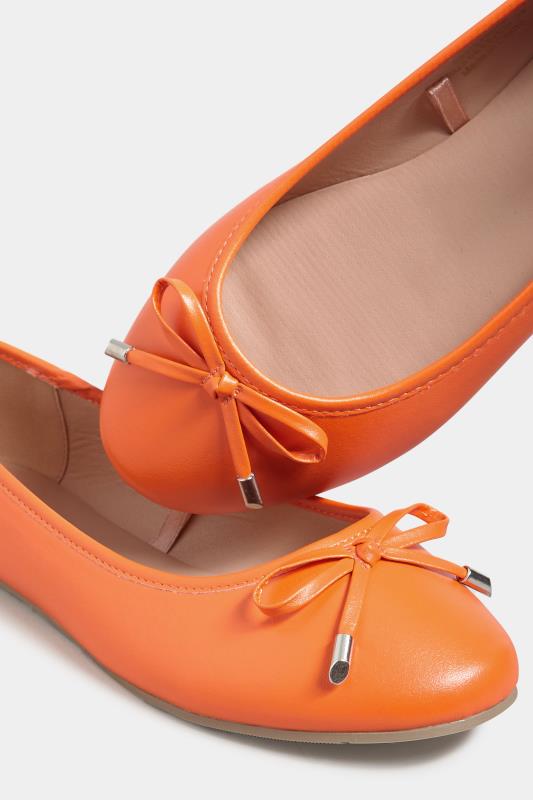 Orange Ballerina Pumps In Wide E Fit & Extra Wide EEE Fit| Yours Clothing 5