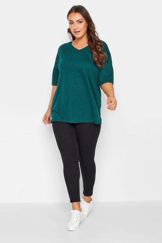 3 PACK Plus Size Teal Blue & Berry Red Marl T-Shirts | Yours Clothing 6