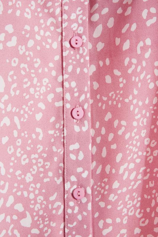 Curve Pink Leopard Print Grown On Sleeve Shirt_Z.jpg