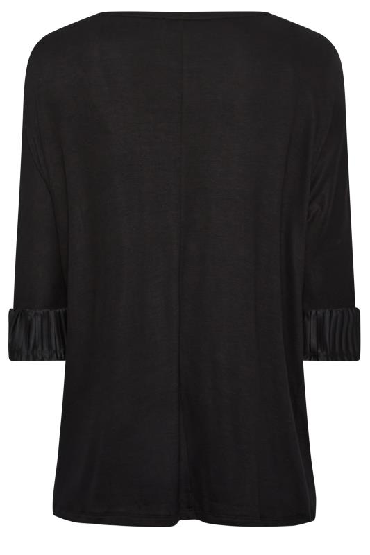 YOURS LUXURY Plus Size Curve Black Double Layer Pleated Blouse | Yours Clothing  7