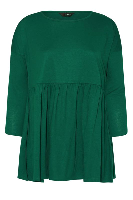 Curve Emerald Green Long Sleeve Peplum T-Shirt 6