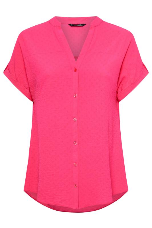 EVANS Plus Size Pink Short Sleeve Blouse | Evans  5