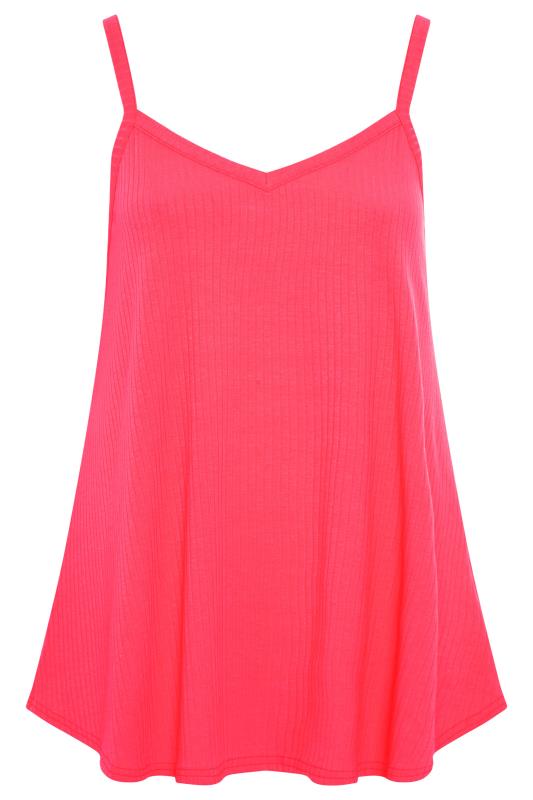 LIMITED COLLECTION Neon Pink Rib Swing Cami Top_F.jpg