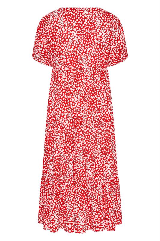 LIMITED COLLECTION Curve Red Animal Markings Smock Tier Dress 7
