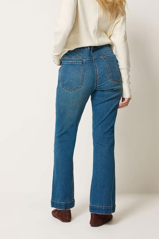 M&Co Blue Front Pocket Flare Jeans | M&Co 4