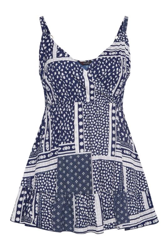 LIMITED COLLECTION Curve Navy Blue Paisley Print Wrap Cami Top 6