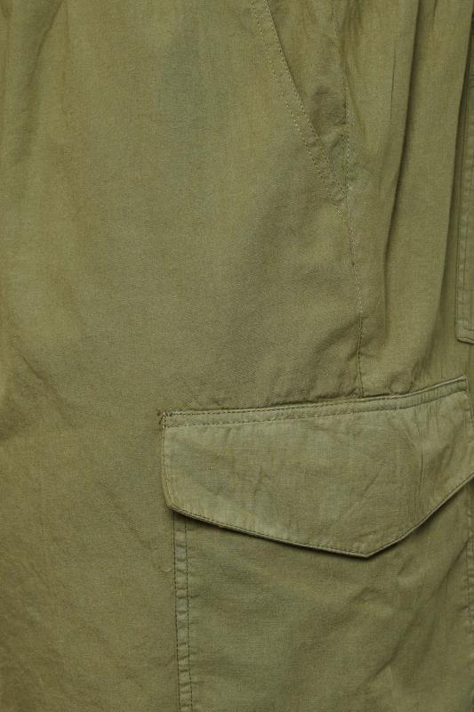 LIMITED COLLECTION Plus Size Khaki Green Paperbag Cargo Shorts | Yours Clothing 5