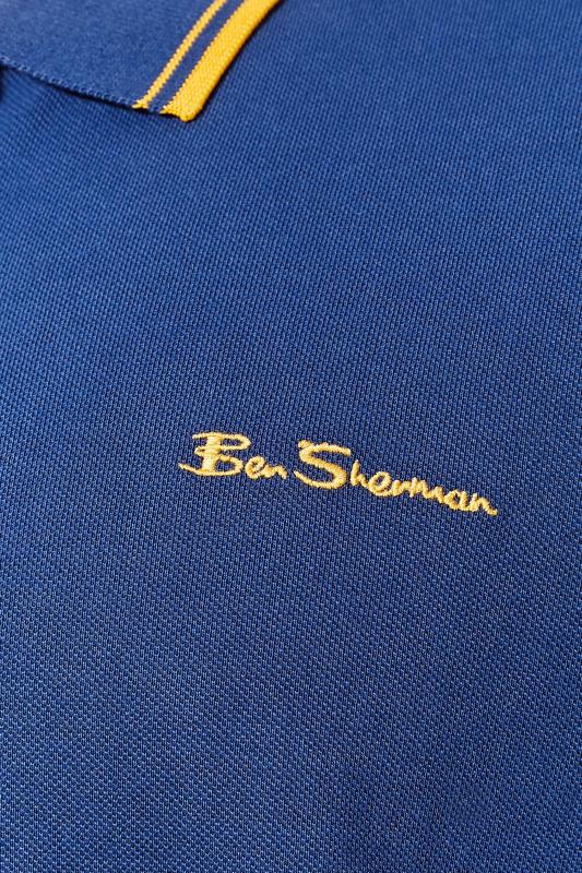 BEN SHERMAN Big & Tall Blue Tipped Polo Shirt | BadRhino 4
