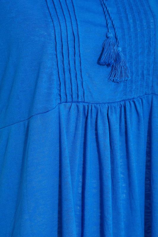 Plus Size Cobalt Blue Burnout Tie Neck Vest Top | Yours Clothing  5