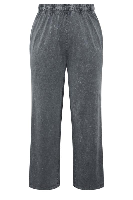 LIMITED COLLECTION Plus Size Grey Acid Wash Wide Leg Trousers | Yours Clothing 5