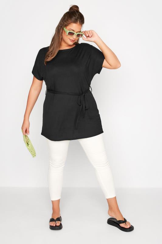 LIMITED COLLECTION Curve Black Waist Tie Top_B.jpg