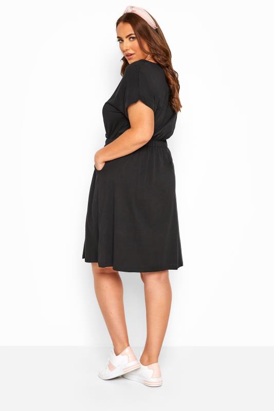 YOURS FOR GOOD Curve Black Jersey T-Shirt Mini Dress 3