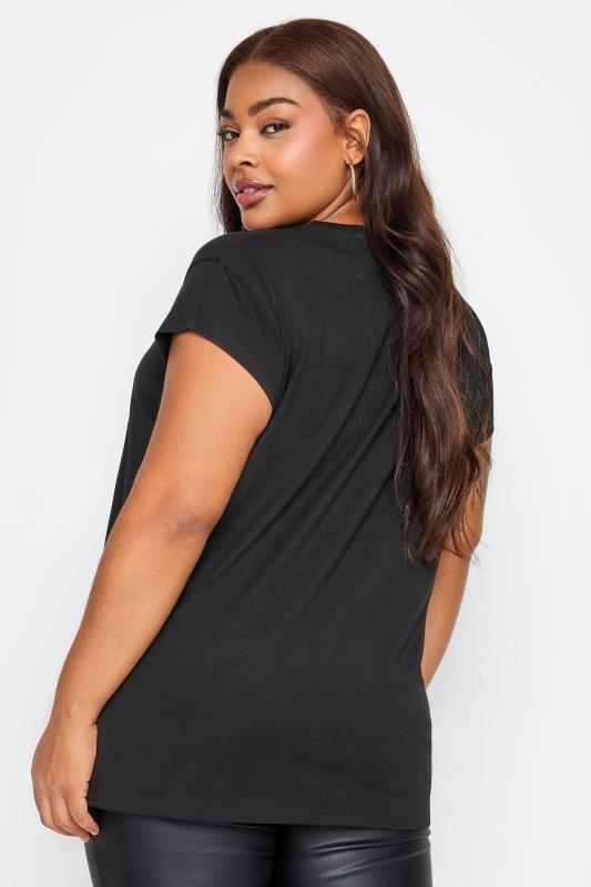 LIMITED COLLECTION Plus Size Curve Black Christmas Star Print T-Shirt | Yours Clothing  3