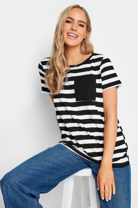 LTS Tall Black & White Stripe T-Shirt | Long Tall Sally  5