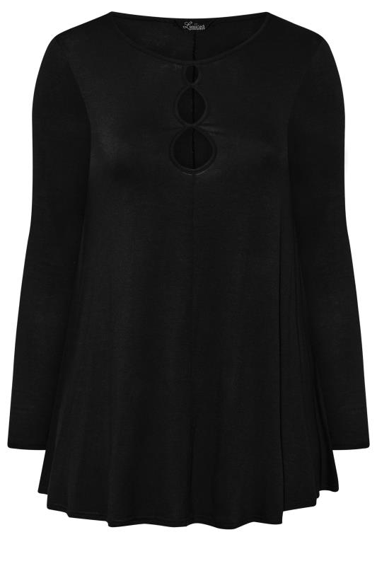 LIMITED COLLECTION Curve Black Cut Out Neckline Swing Top 6
