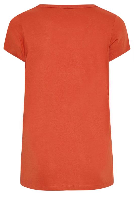 Plus Size Orange Short Sleeve T-Shirt | Yours Clothing  6