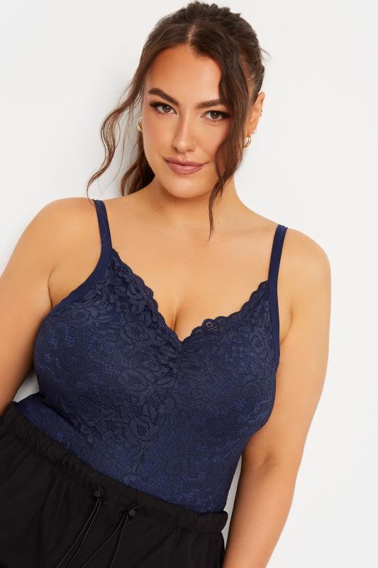 LIMITED COLLECTION Plus Size Navy Blue Lace Bodysuit | Yours Clothing 4