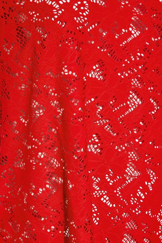 Plus Size Red Floral Lace Top | Yours Clothing 5