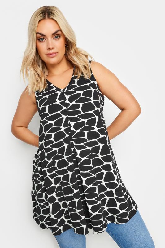  Grande Taille YOURS Curve Black Printed Swing Vest Top