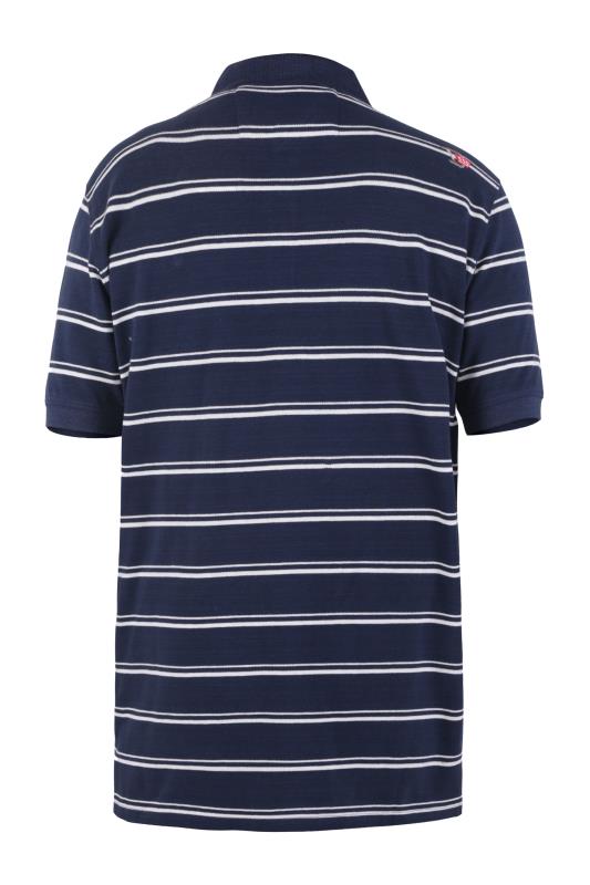 D555 Navy Twin Stripe Polo Shirt_BK.jpg