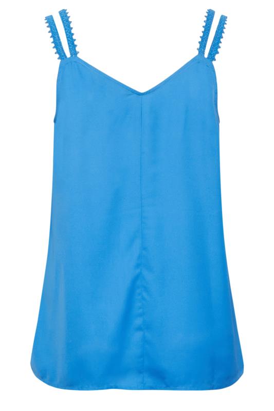LIMITED COLLECTION Plus Size Blue Embroidered Strap Vest Top | Yours Clothing 7