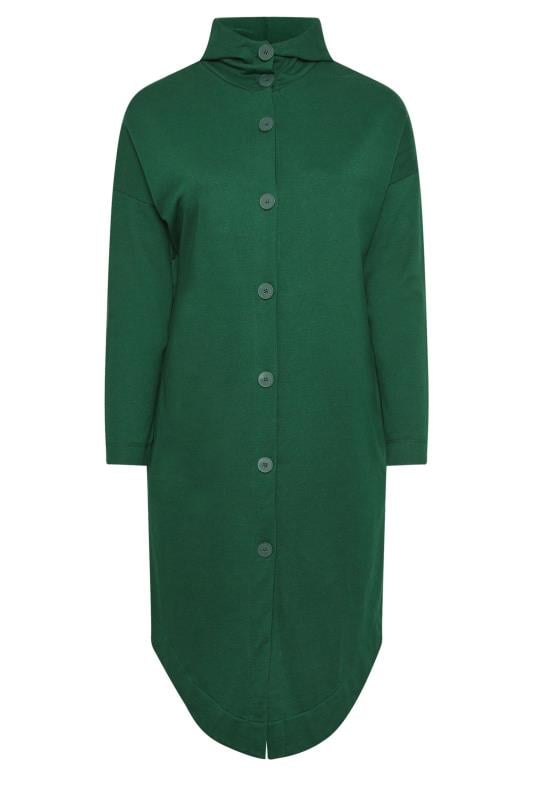 YOURS Plus Size Green Button Through Hooded Maxi Jacket | Yours Clothing 5