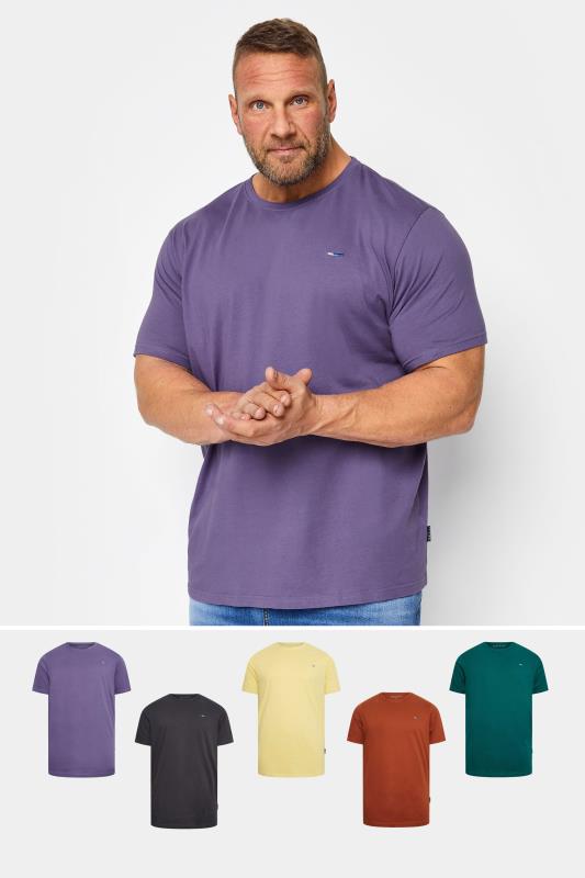 BadRhino Big & Tall Purple 5 Pack Essential T-Shirts | BadRhino 1
