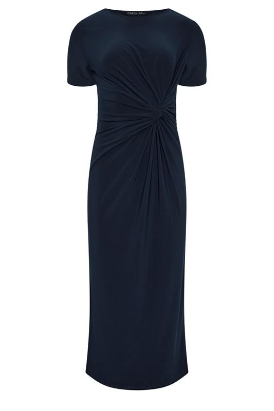  M&Co Navy Blue Twist Front Maxi Dress