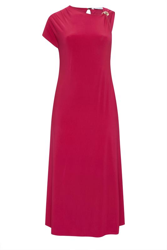 YOURS LONDON Plus Size Red Metal Buckle Detail Maxi Dress | Yours Clothing 5