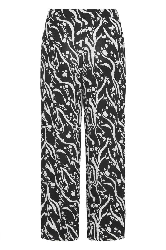 Plus Size Black Mixed Animal Print Wide Leg Trousers | Yours Clothing 5