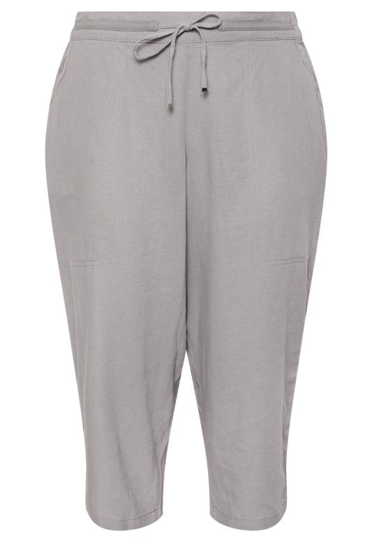 Grey Linen Blend Crop Trouser 5