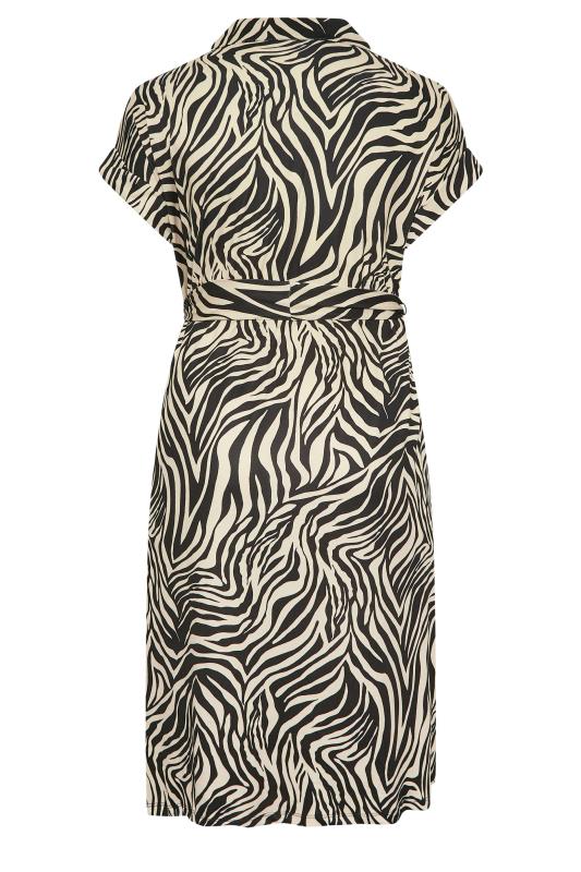 YOURS Curve Black & White Zebra Print Spilt Hem Midaxi Shirt Dress | Yours Clothing  7