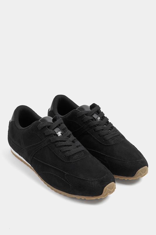  Black Slim Sole Trainers In Wide E Fit