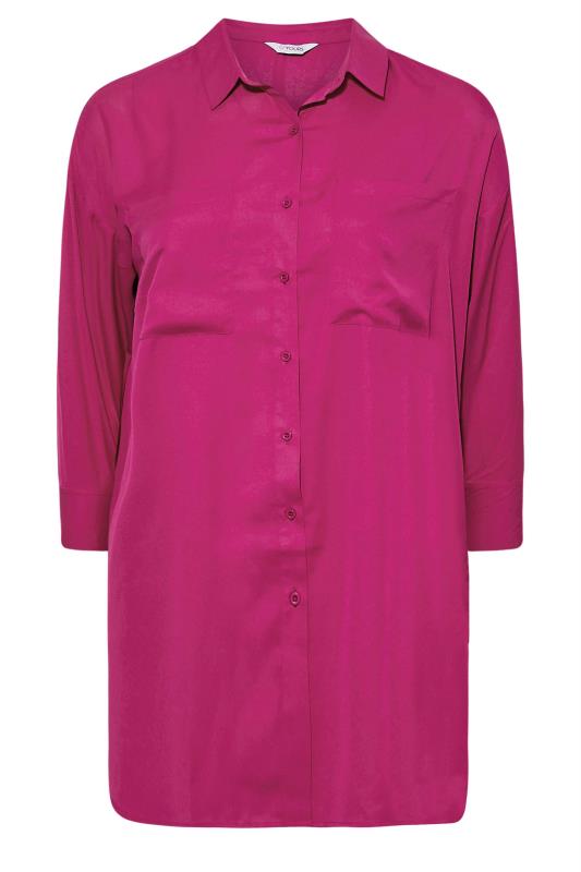 Plus Size Pink Oversized Boyfriend Shirt | Yours Clothing 5