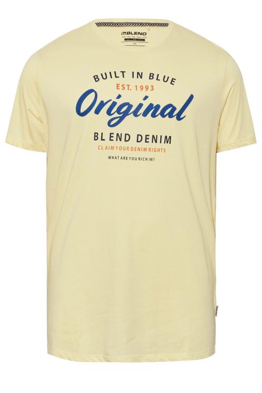 BLEND Big & Tall Cream Printed Logo T-Shirt 3