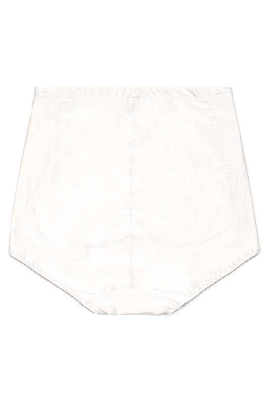 Plus Size White Medium Control High Waisted Full Briefs | Yours Clothing 4