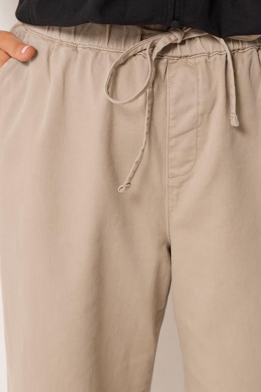 YOURS Plus Size Natural Brown Cropped Denim Trousers | Yours Clothing 4